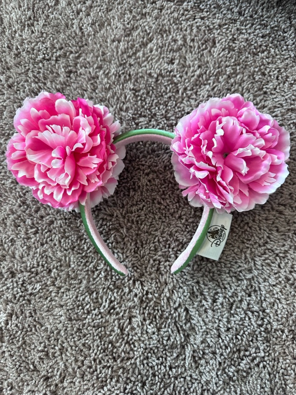 Pink Plumeria Minnie Mouse Ear Headband